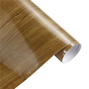 Glossy Wood Grain Pattern Vinyl Wrap